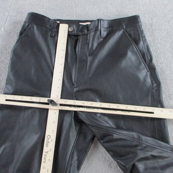 EUC Levis Math Club Slacks Pants Womens 30 Black Faux Leather Premium Academic - Picture 6 of 15